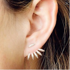 #1291 Gold Personality design of light front and front ear type earrings