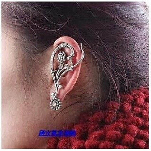 #1293 Silver European and American retro fashion punk style personality earhook