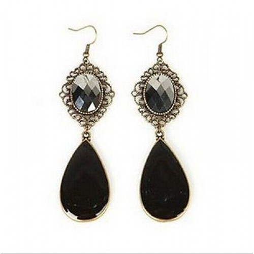 #1301 Bohemian imitation gemstone jewelry retro earrings drop of water droplets
