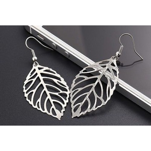 #1302 fashion vintage charm Bohemian noble hollow leaf jewellery earrings women