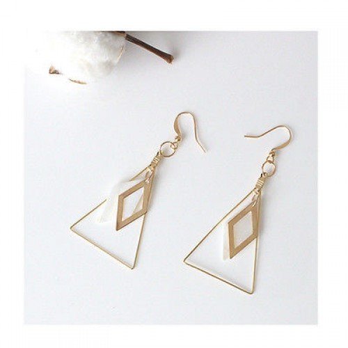 #1304 Minimalist geometric triangular female jewelry natural shell earrings