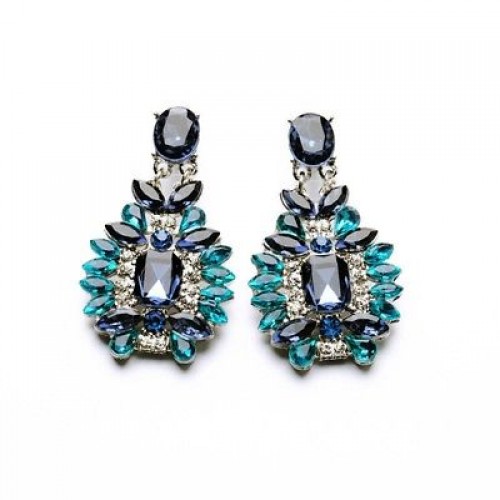 #1314  Shije fashion statement elegant blue stone jewellery factory glossy resin