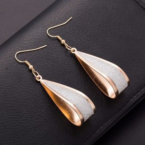 #1322   Gold Crystal Scrub Drop Hook Earrings Long earring Pendents For Women