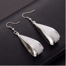 #1323   Silver Crystal Scrub Drop Hook Earrings Long earring Pendents For Women