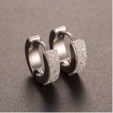 #1333 1 Pair Cool Women's Stainless Steel Hoop Piercing Round crystal Earring