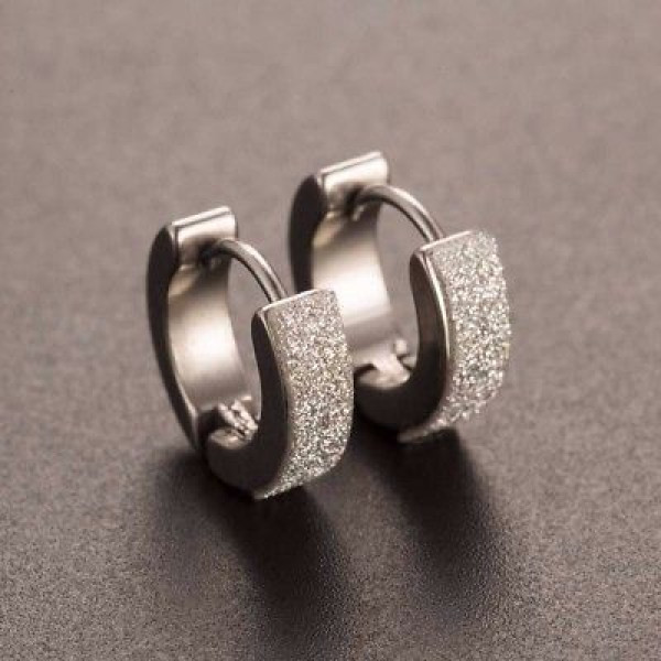 #1333 1 Pair Cool Women's Stainless Steel Hoop Piercing Round crystal Earring #1333 1 Pair Cool Women's Stainless Steel Hoop Piercing Round crystal Earring
