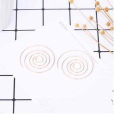 #1337 2017 New Fashion Jewelry Gold Color Spiral Earrings Round aretes Simple