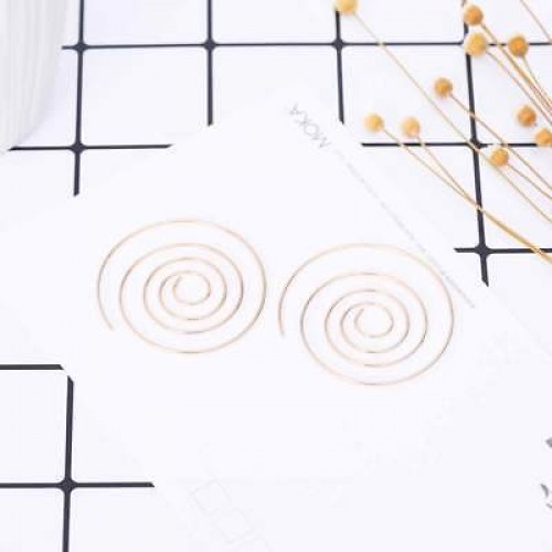#1337 2017 New Fashion Jewelry Gold Color Spiral Earrings Round aretes Simple