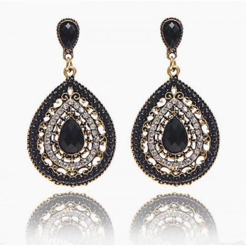 #1348 National style retro water drops luxury earrings hot beads hollow new earr