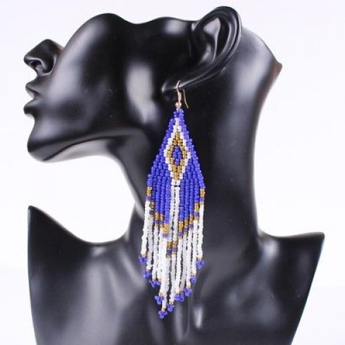 #1351 European and American fashion temperament Bohemian wind woven beads tassel