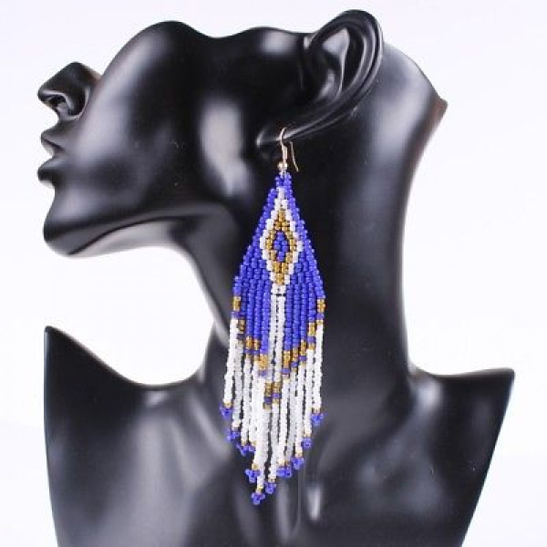 #1351 European and American fashion temperament Bohemian wind woven beads tassel #1351 European and American fashion temperament Bohemian wind woven beads tassel