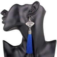 #1353 European and American earrings long tassel exaggerated personality tempera