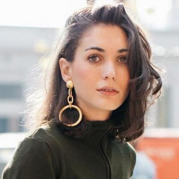 #1354 GOLD Circle Metal Pendant Big Drop Earrings Women Vintage Dangle Earring #1354 GOLD Circle Metal Pendant Big Drop Earrings Women Vintage Dangle Earring