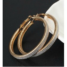 #1360 Gold European and American nightclubs frosted large ring earrings