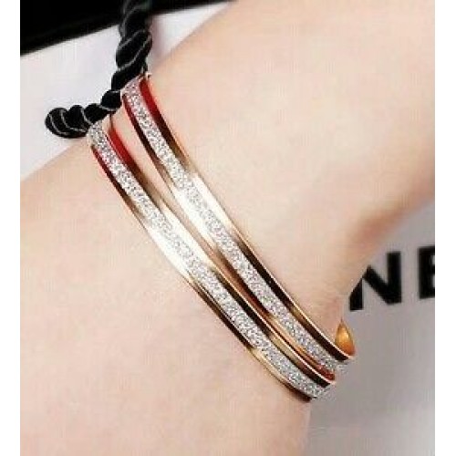 #3060 2PCS Korean fashion double ring frosted roses exquisite bracelet bangle