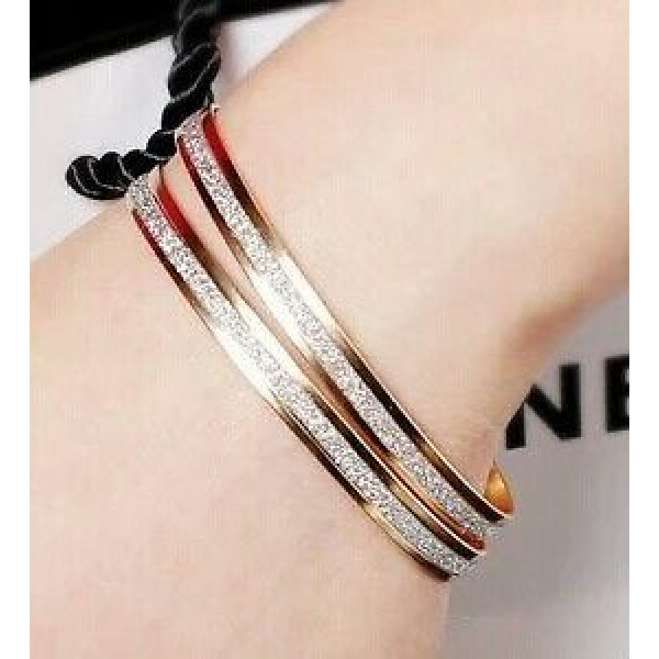 #3060 2PCS Korean fashion double ring frosted roses exquisite bracelet bangle #3060 2PCS Korean fashion double ring frosted roses exquisite bracelet bangle