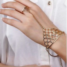 #3061  Punk Metal Golden Triangle Mesh One Simple Hand Jewelry Chain Bracelet