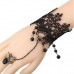 #3070 Vintage Lace Wristband Bracelet Finger Ring Butterfly Bracelet