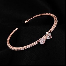 #3076 Top Quality AAA CZ Crystal Bracelet Bangle Women Crystal Rose Gold Colour