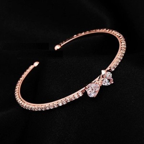 #3076 Top Quality AAA CZ Crystal Bracelet Bangle Women Crystal Rose Gold Colour