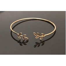 #3081 Gold Leaves open leaf bracelet