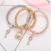 #3092 3Pc Hot Sale Fashion Personality Lock & key Shape Bracelet All-Match