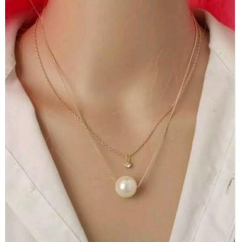 #7019 European And American High-end Fashion Exquisite Double Pearl Necklace