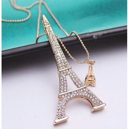 #7049 Korean Stylish Eiffel Tower  Long Sweater Necklace
