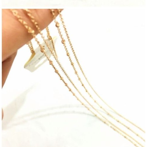 #7053 new Fashion long double chain with small annulation necklaces pendants