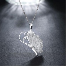 #7059 Woman Lovely Butterfly Pendant Chain Necklace Jewellery