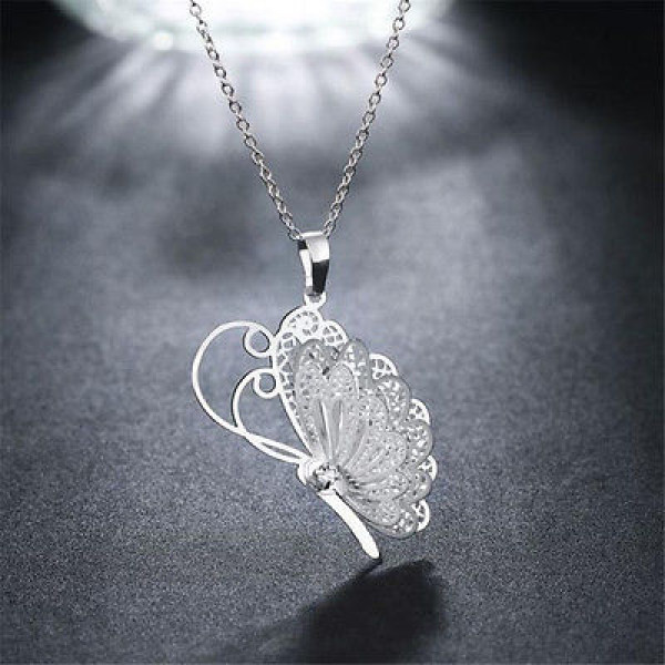 #7059 Woman Lovely Butterfly Pendant Chain Necklace Jewellery #7059 Woman Lovely Butterfly Pendant Chain Necklace Jewellery