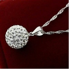 #7061 New Design CZ Diamond Crystal Ball pendant Necklace