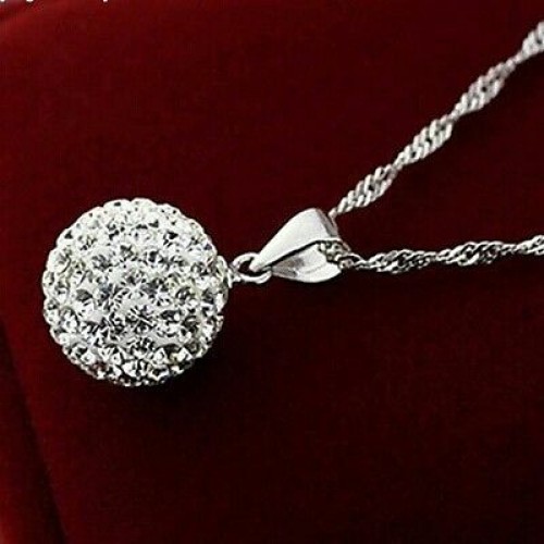 #7061 New Design CZ Diamond Crystal Ball pendant Necklace