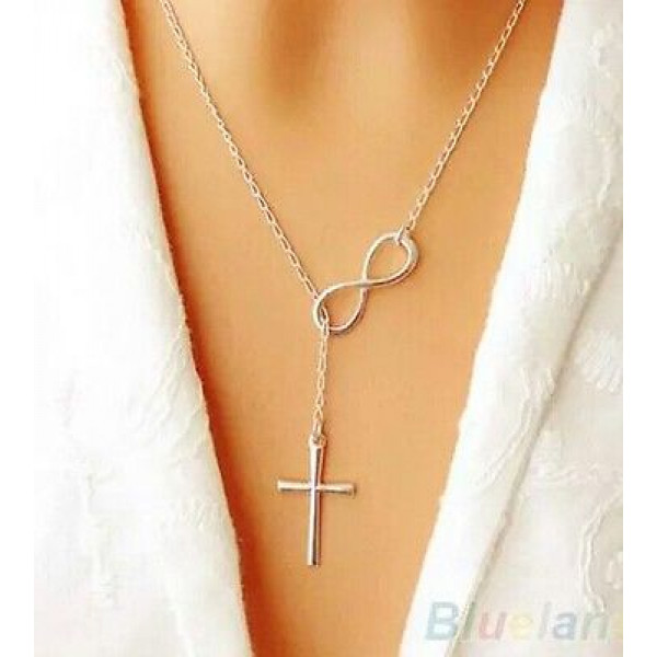 #7064 Simple 8 Shaped Cross Collar Choker Statement Necklace #7064 Simple 8 Shaped Cross Collar Choker Statement Necklace