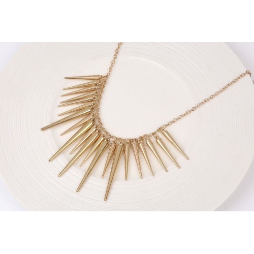 #7083 Gold Long Maxi Collar Necklace For Women Chokers Necklaces