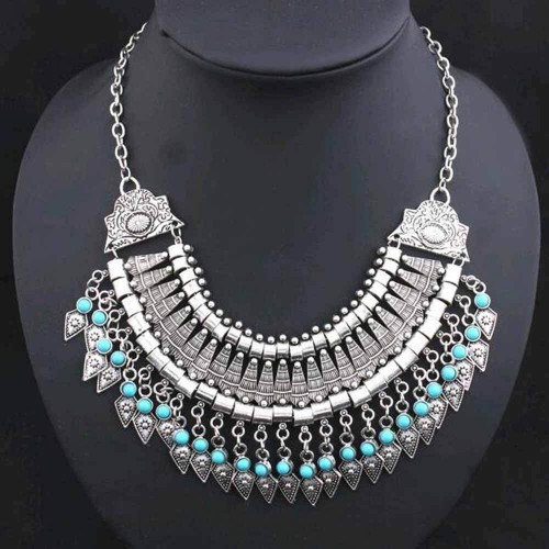 #7084 Bohemian Jewelry Gypsy Ethnic Collar Vintage Maxi Statement Necklace