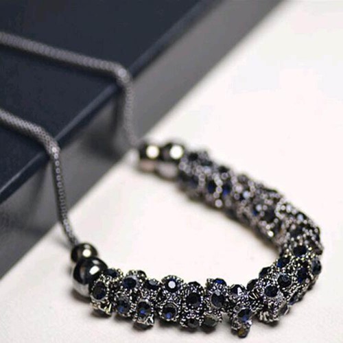 #7089  Imitation diamonds rhinestone acrylic crystal water drop snake chain