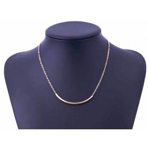 #7095 Summer Beach bikini Curved bar necklace Gold tube Necklace dainty layered