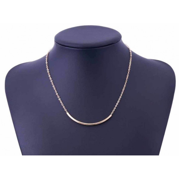 #7095 Summer Beach bikini Curved bar necklace Gold tube Necklace dainty layered