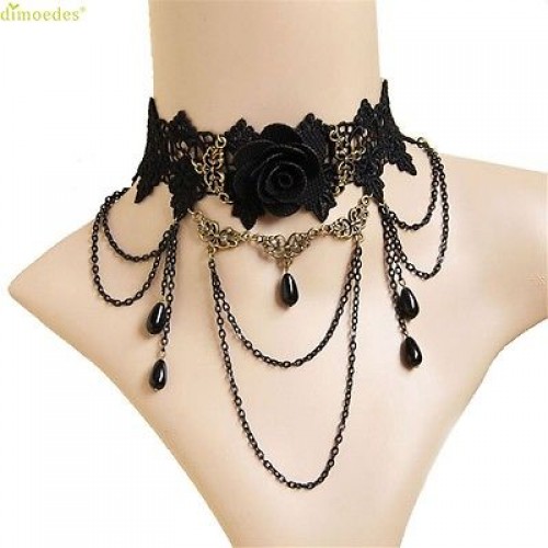 #8067 Women's Fashion New Handmade Gothic Retro Vintage Women Lace Collar Choker