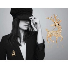 #6009 Korean fashion personality exquisite Rhinestone shinning deer brooch