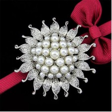 #6017  New Large Fashion Drop Pendant Wedding Lady Pearl Brooch