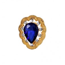 #6030 Gold Colour Rhinestone Flower Brooches for women Simple Design