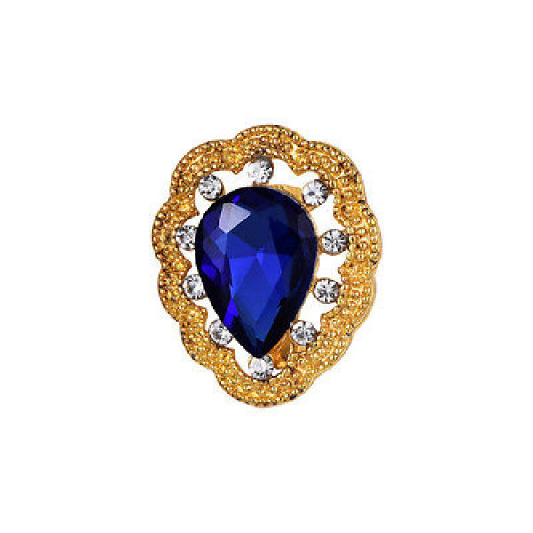 #6030 Gold Colour Rhinestone Flower Brooches for women Simple Design
