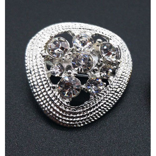 #6034 Austrian Clear Crystal Silver Colour Heart Shape Brooch Women/Men Wedding