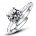 9322  CZ Crystal Rings for women Anel silver Color Wedding Jewelry adjustable Engagement Ring