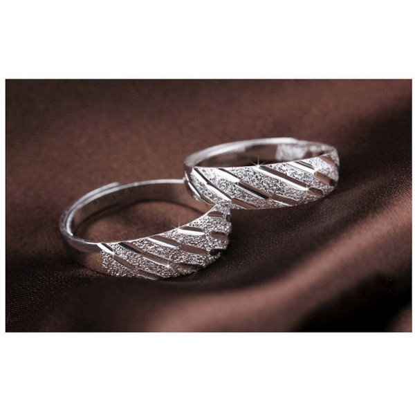 9324  Luxury silver Color Jewelry Wedding couple Ring for women men Valentine's Day gift Spark Promotion Free shippig