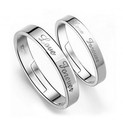 9326 couple Ring silver Color Jewelry for women men Valentine's Day gift love forever