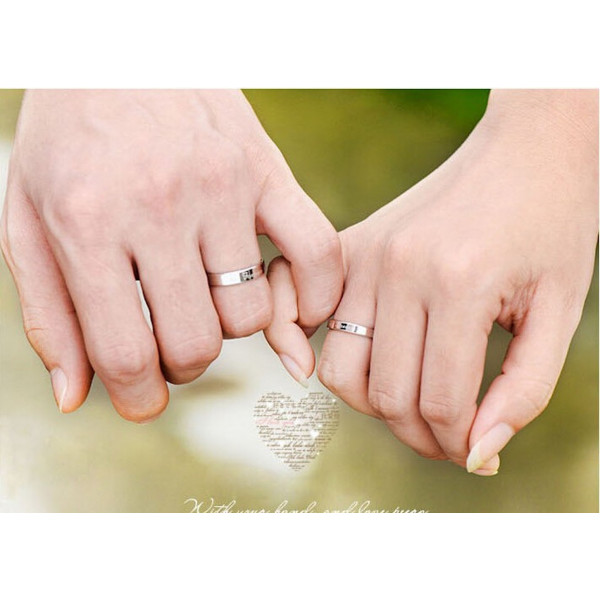 9326 couple Ring silver Color Jewelry for women men Valentine's Day gift love forever