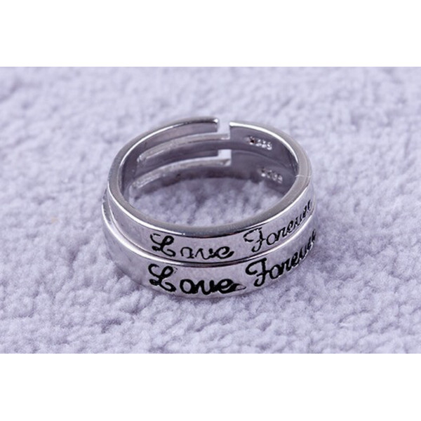 9326 couple Ring silver Color Jewelry for women men Valentine's Day gift love forever